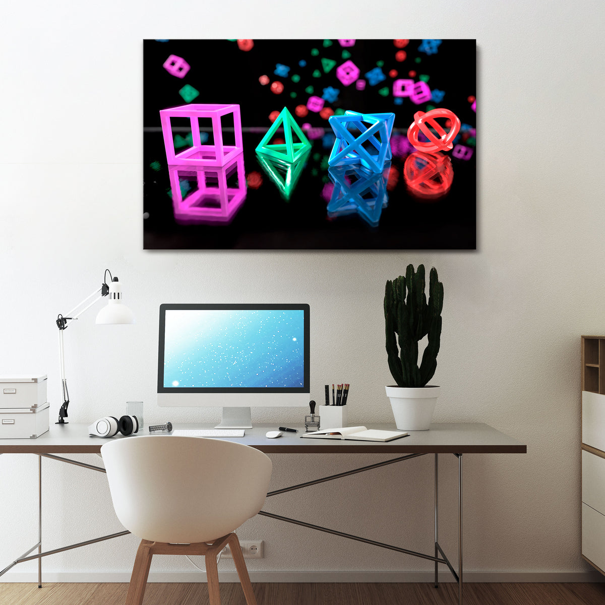 GAMER GLOWING ICONS Horizontal Canvas Print