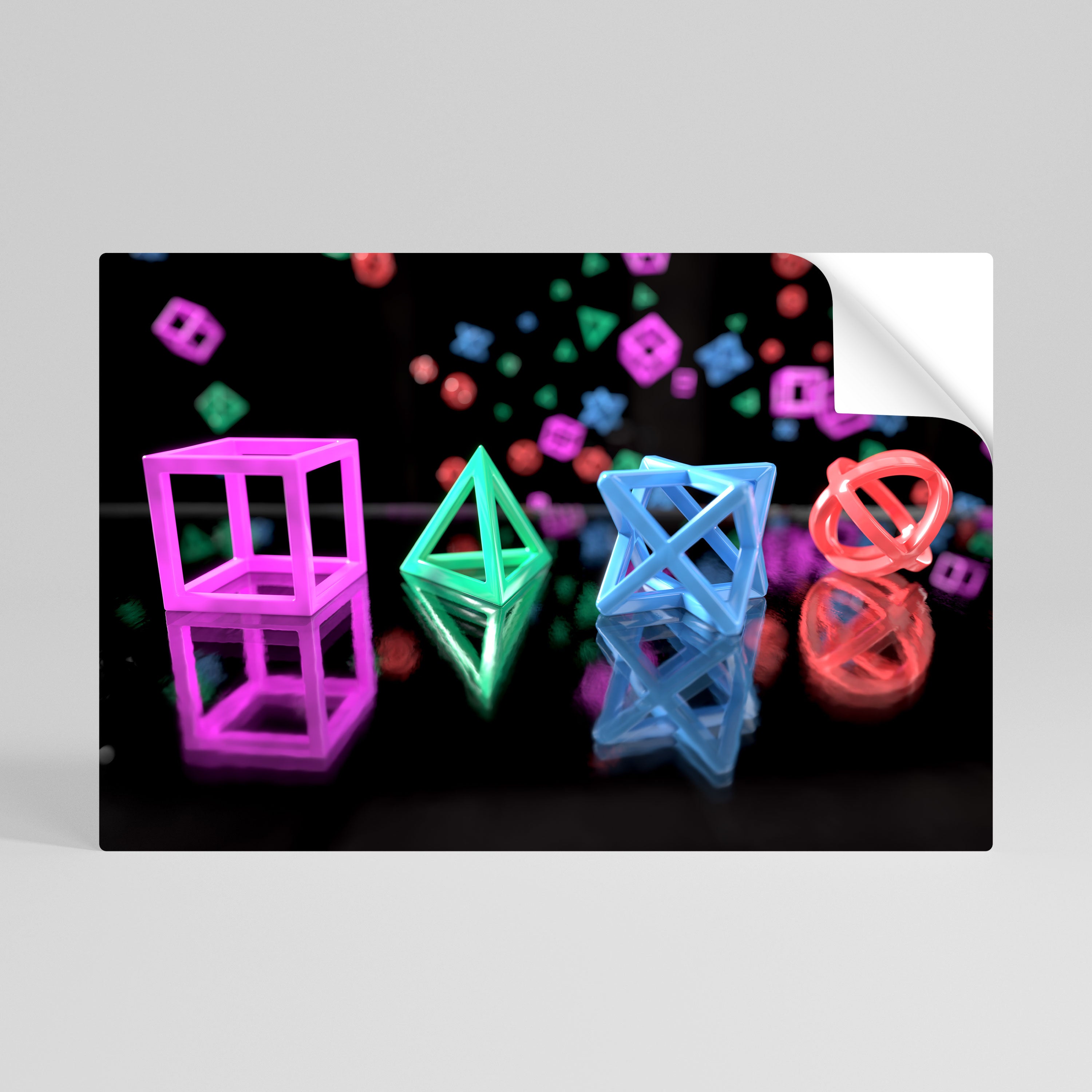 GAMER GLOWING ICONS Peel and Stick Horizontal Poster