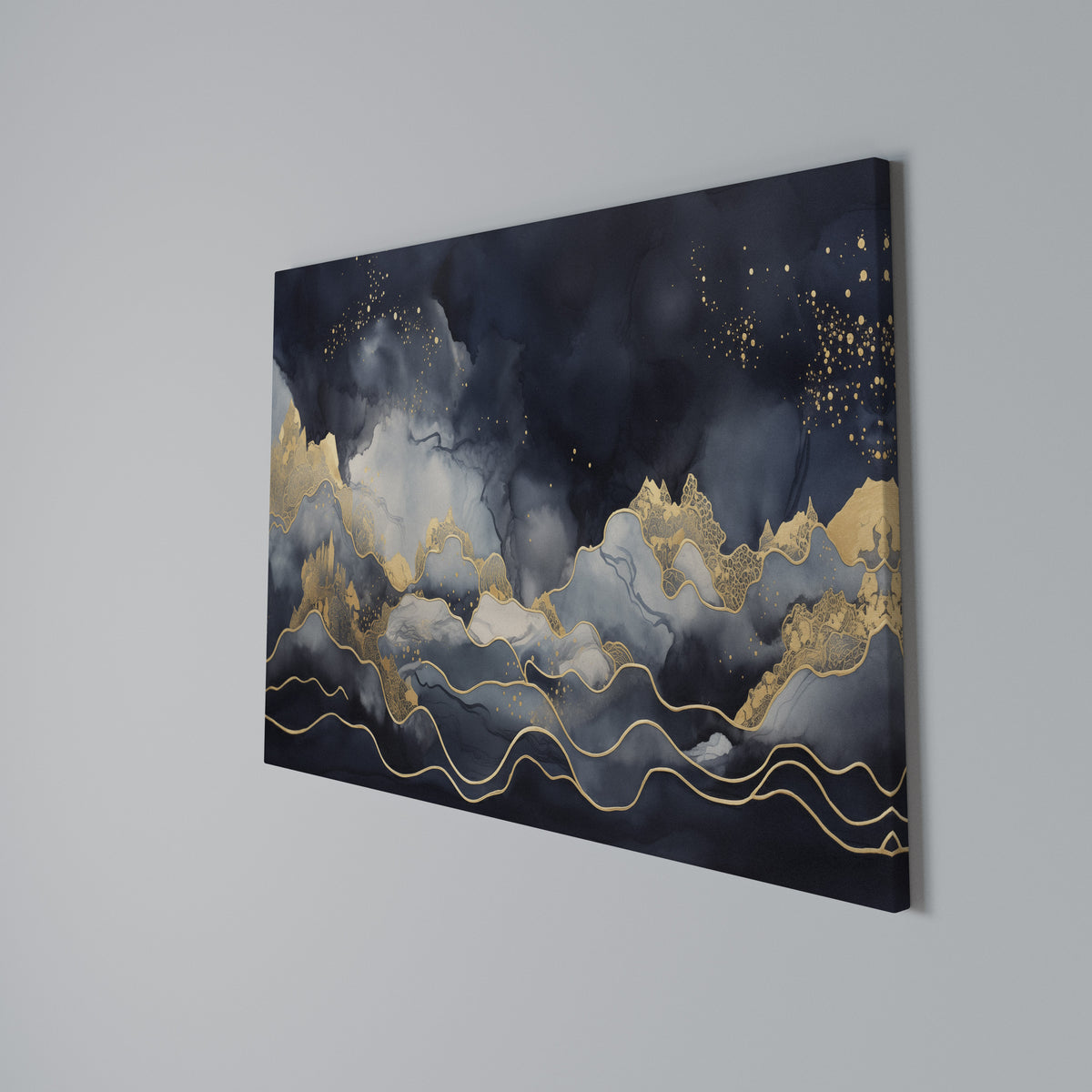 GOLDEN PEAK OF BLUE Horizontal Canvas Print