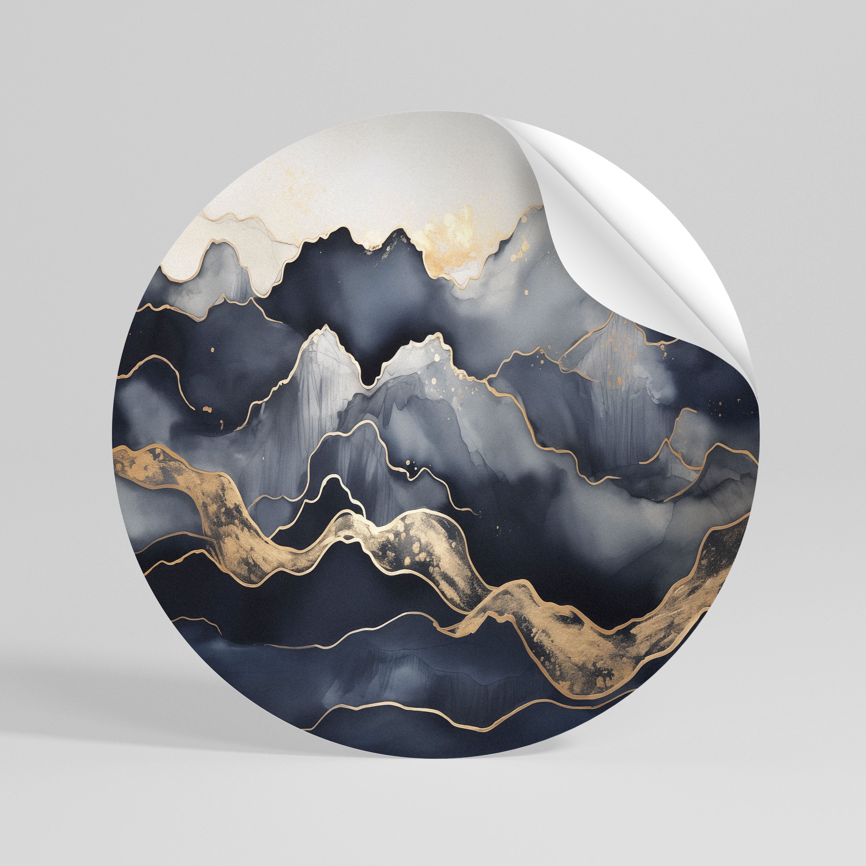 GOLDEN ALPINE BLISS Kulatá samolepka