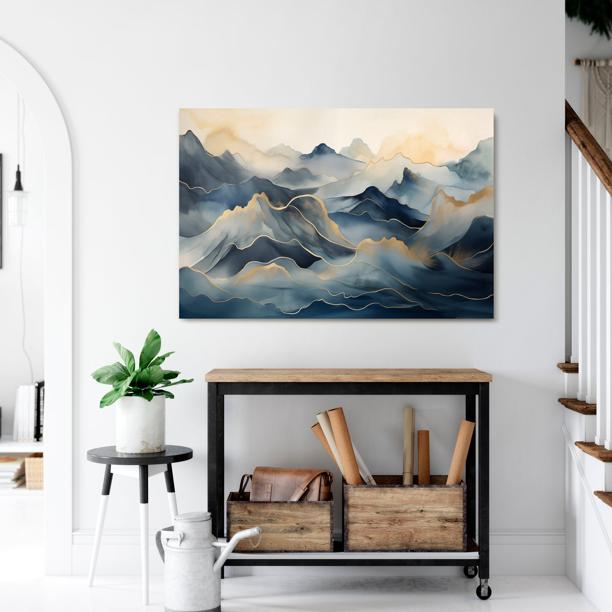 GOLDEN MOUNTAIN FOG Horizontal Canvas Print