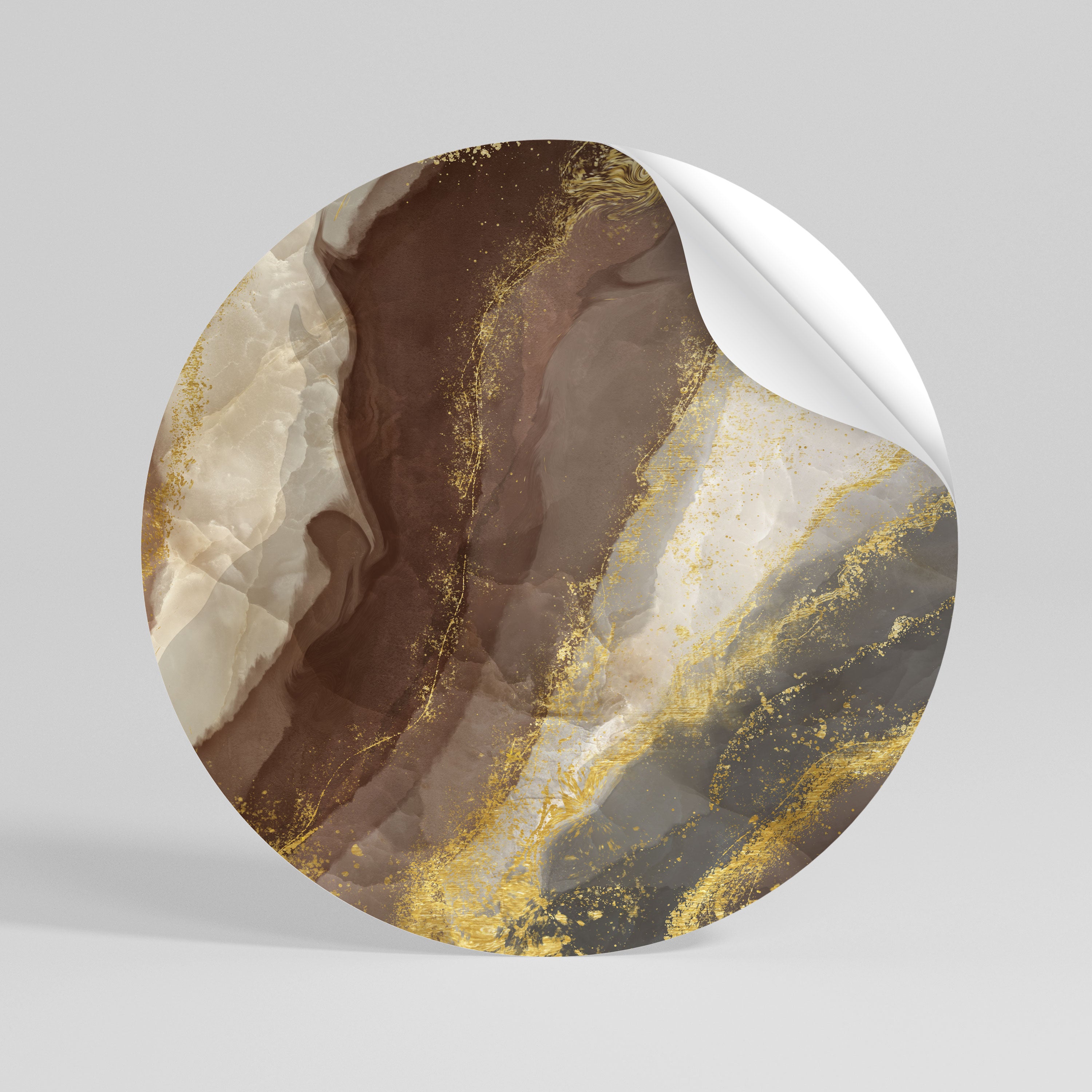 MARBLED ELEGANCE Peel and Stick Round Sticker