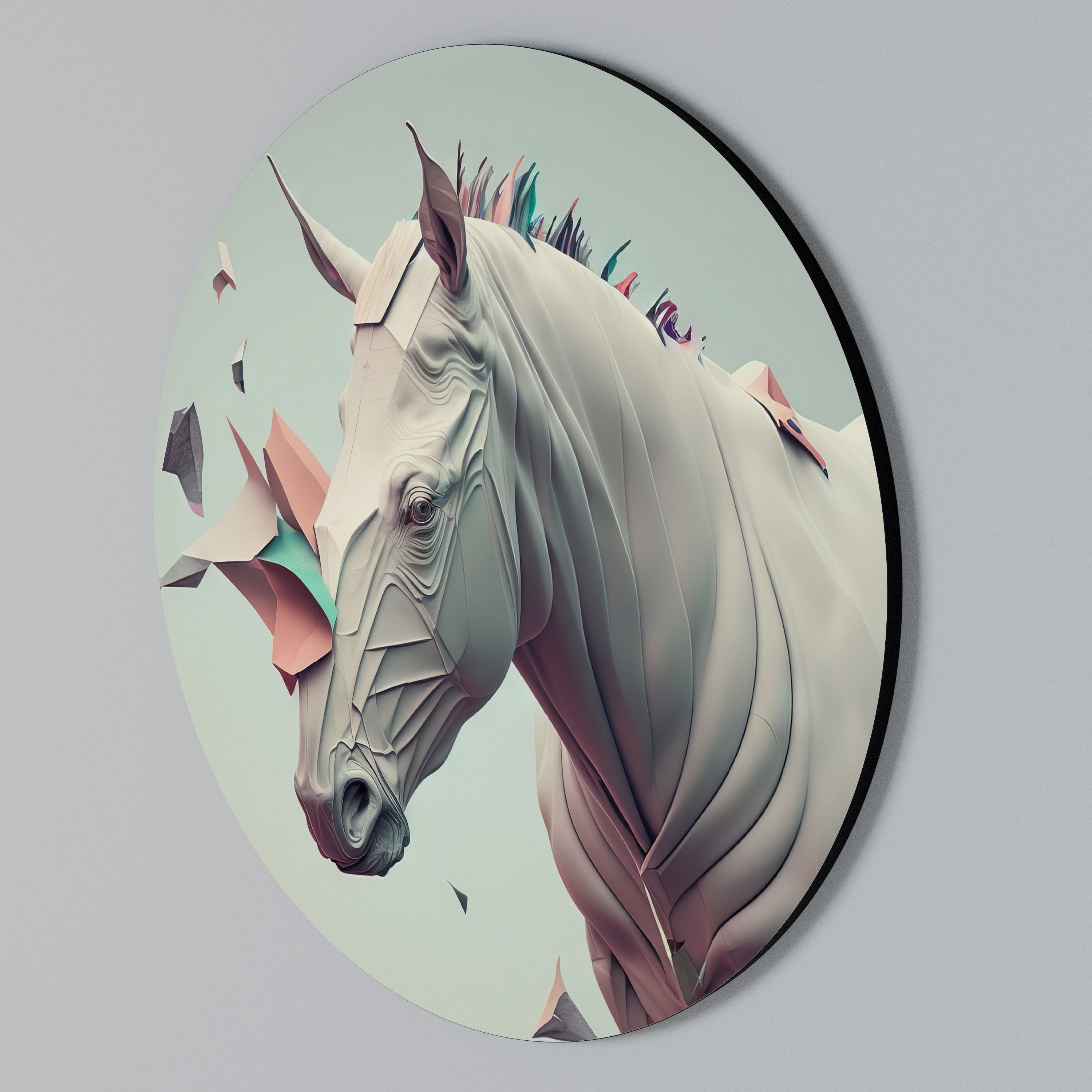 FUTURISTIC HORSE Kulatá nástěnná dekorace