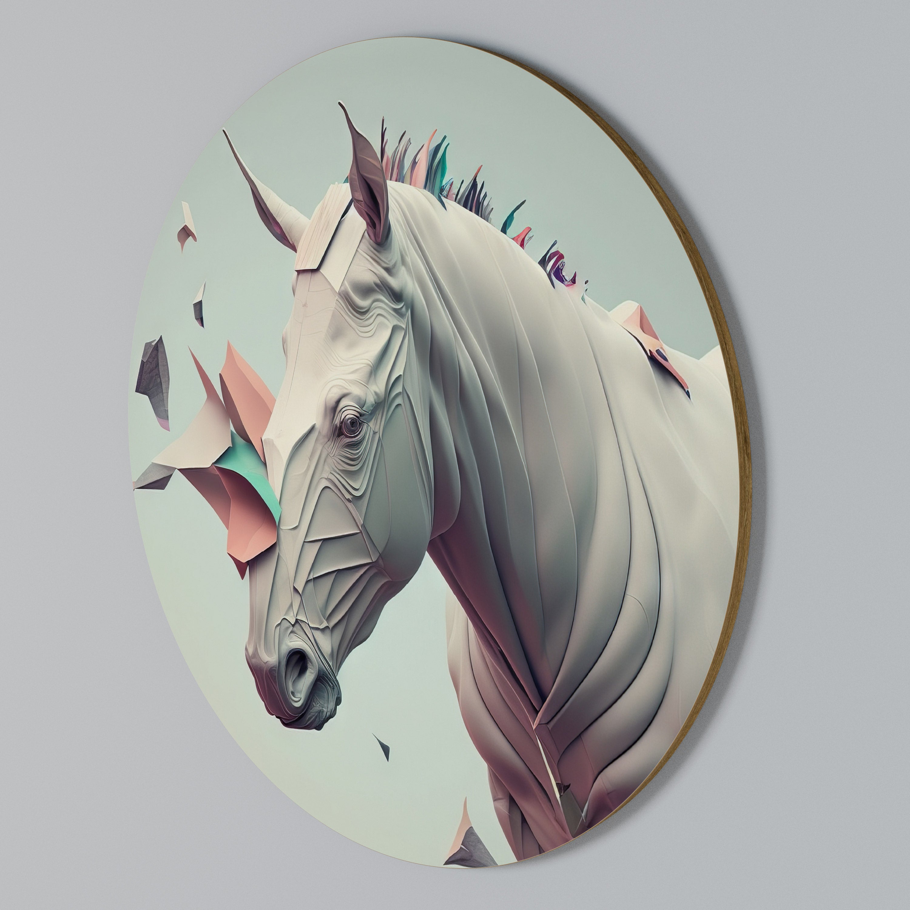 FUTURISTIC HORSE Kulatá nástěnná dekorace