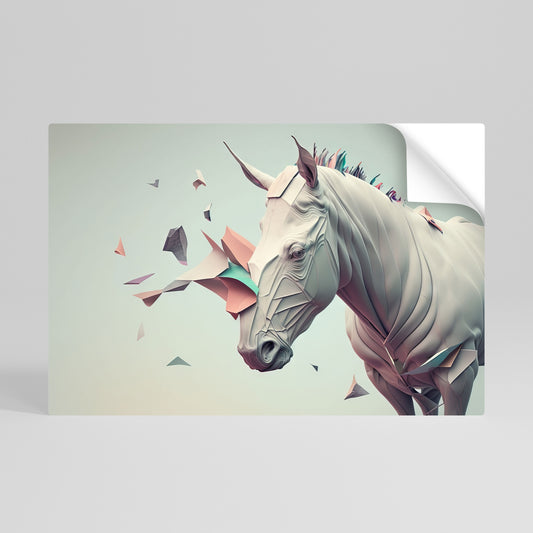 FUTURISTIC HORSE Vodorovný samolepicí plakát