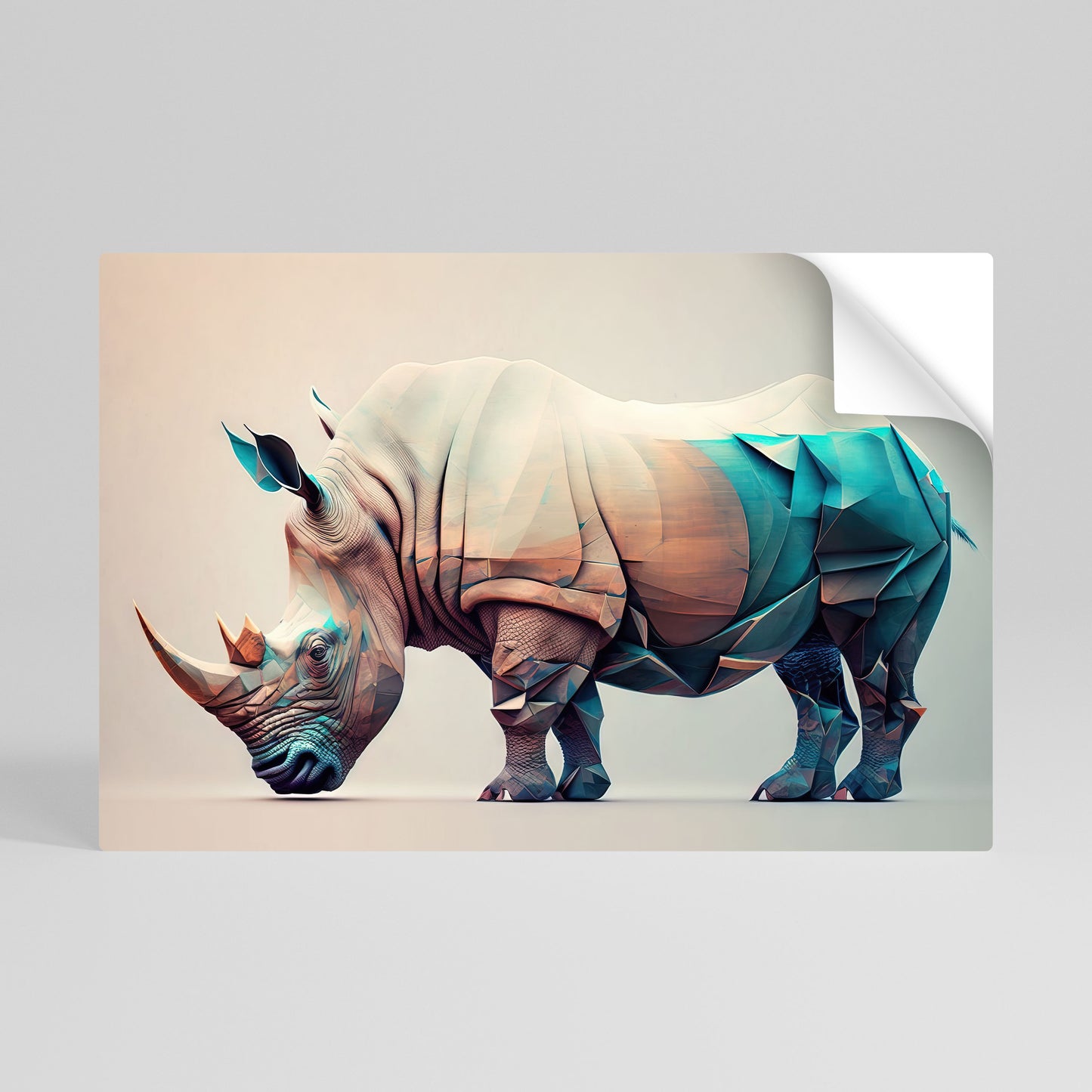 FUTURISTIC RHINO Vodorovný samolepicí plakát