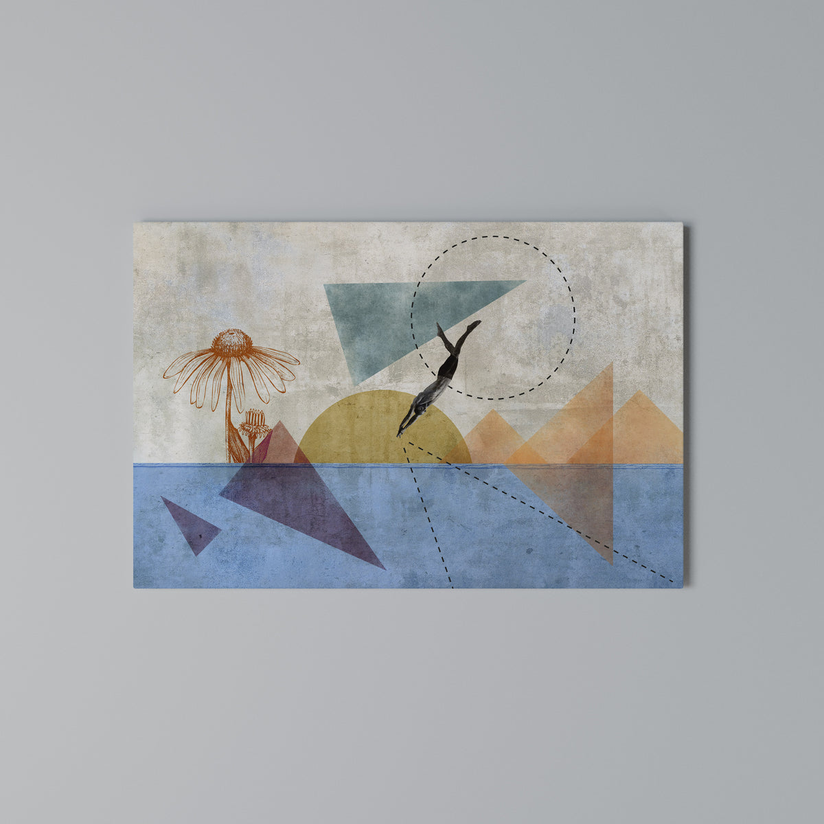 JUMP AROUND THE SHAPES Horizontal Canvas Print