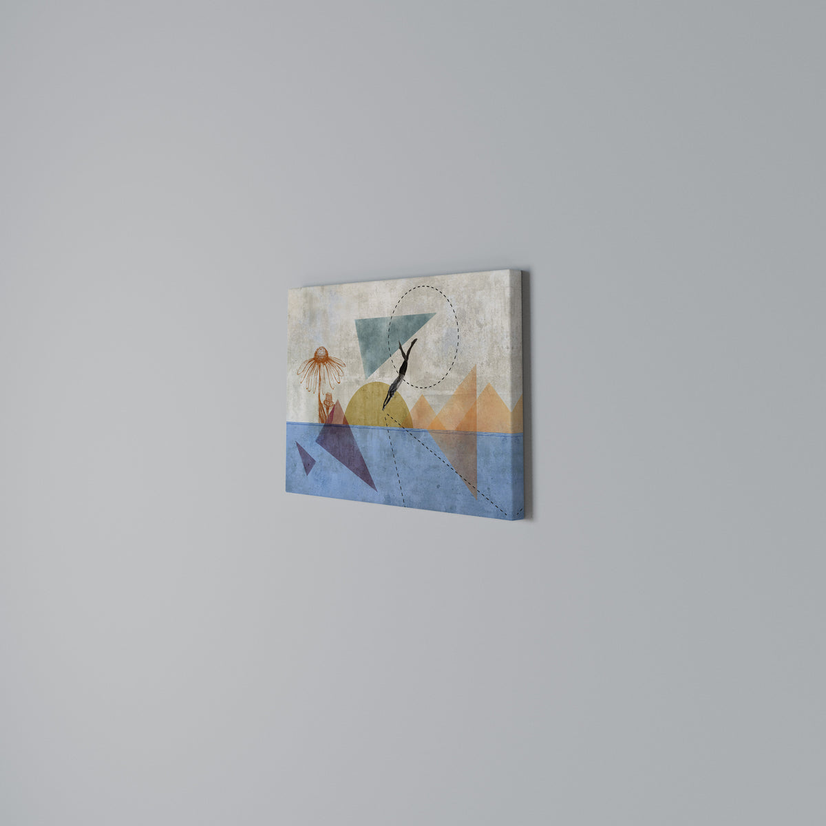 JUMP AROUND THE SHAPES Horizontal Canvas Print