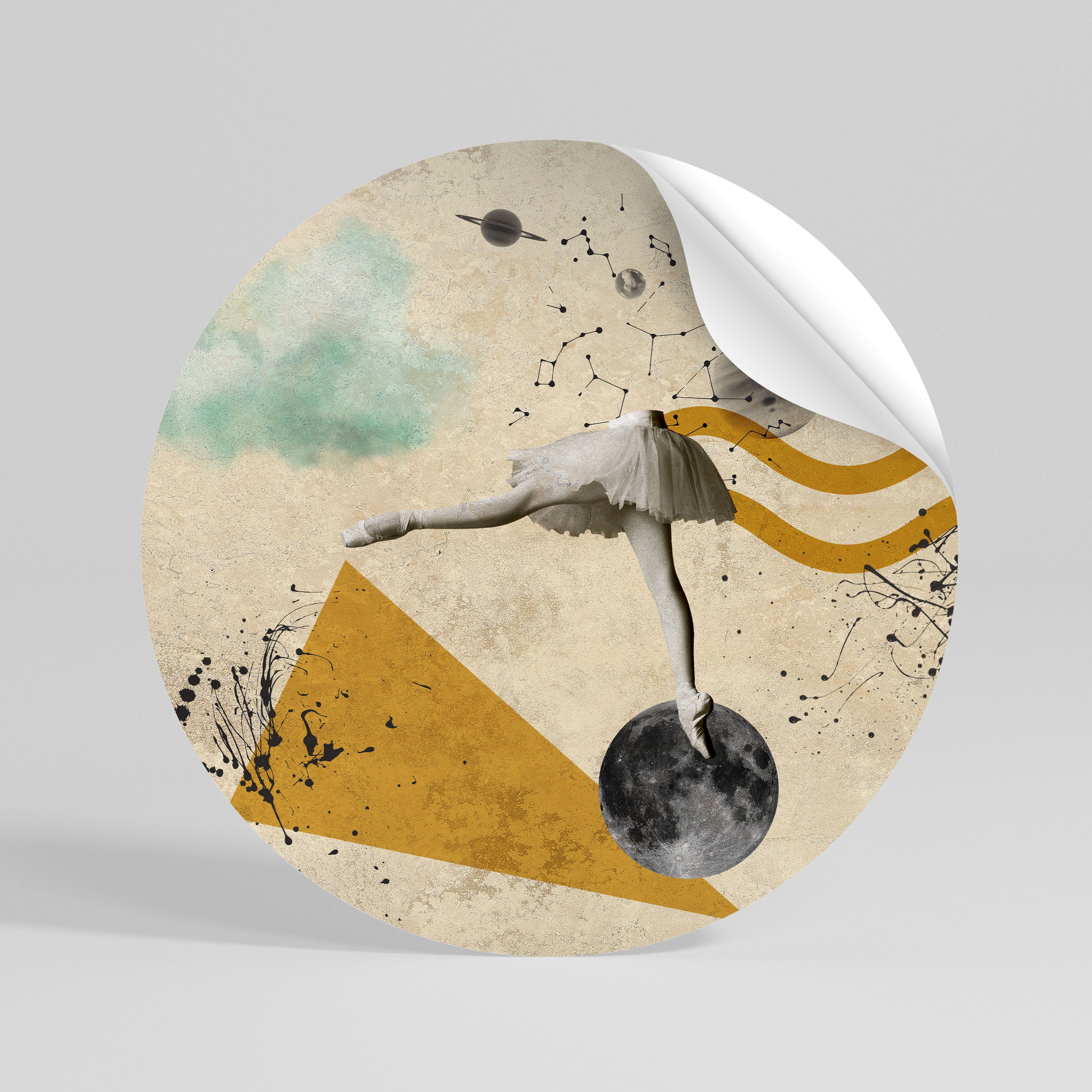 SHAPES OF BALLERINA Kulatá samolepka