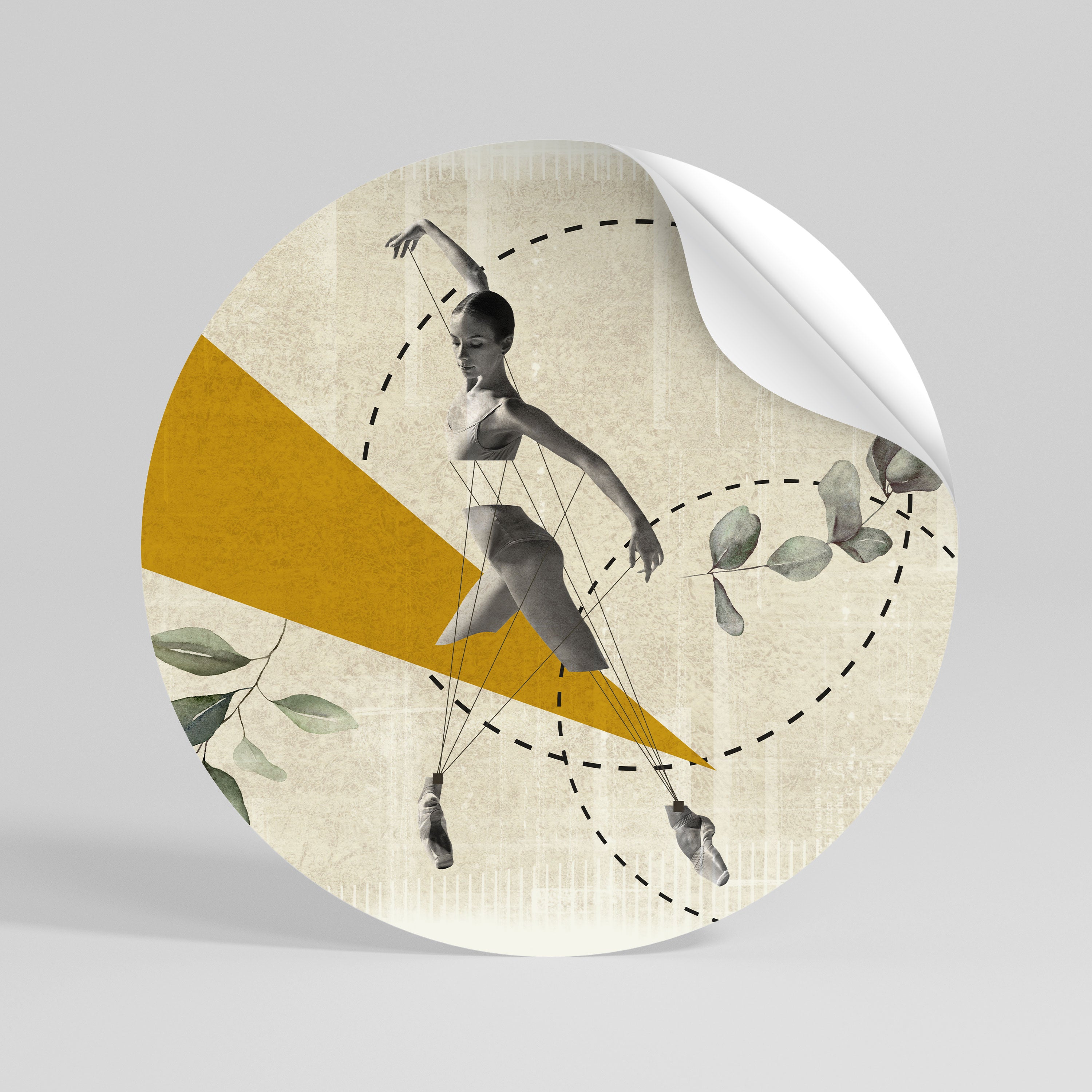 TRIANGLE MOVEMENT Peel and Stick Round Sticker