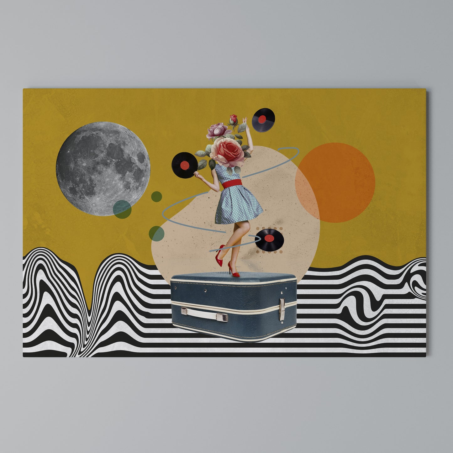 VINYL RETROSPECTION Horizontal Canvas Print