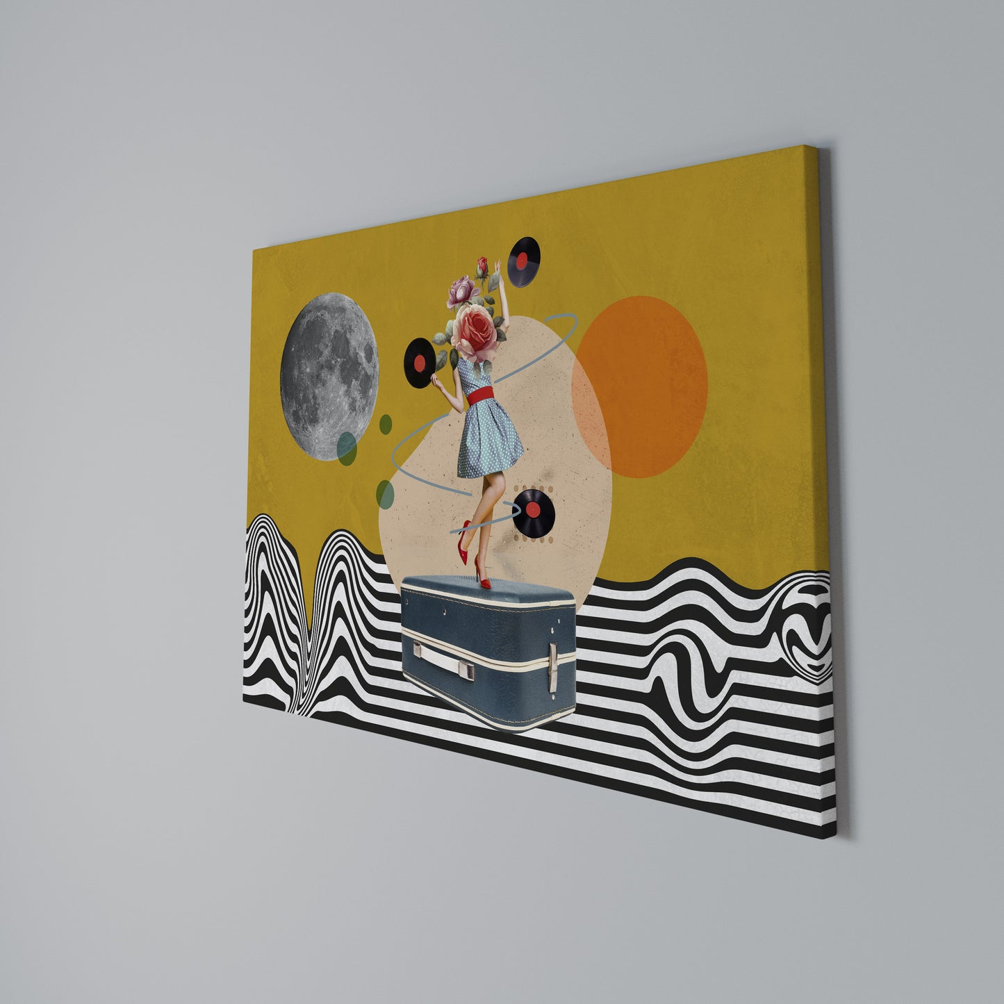 VINYL RETROSPECTION Horizontal Canvas Print