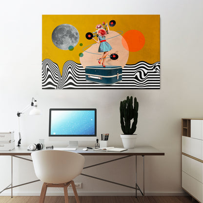 VINYL RETROSPECTION Horizontal Canvas Print