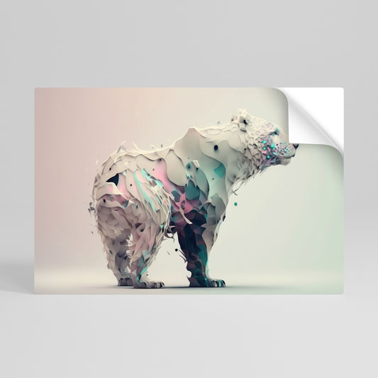 FUTURISTIC BEAR Vodorovný samolepicí plakát