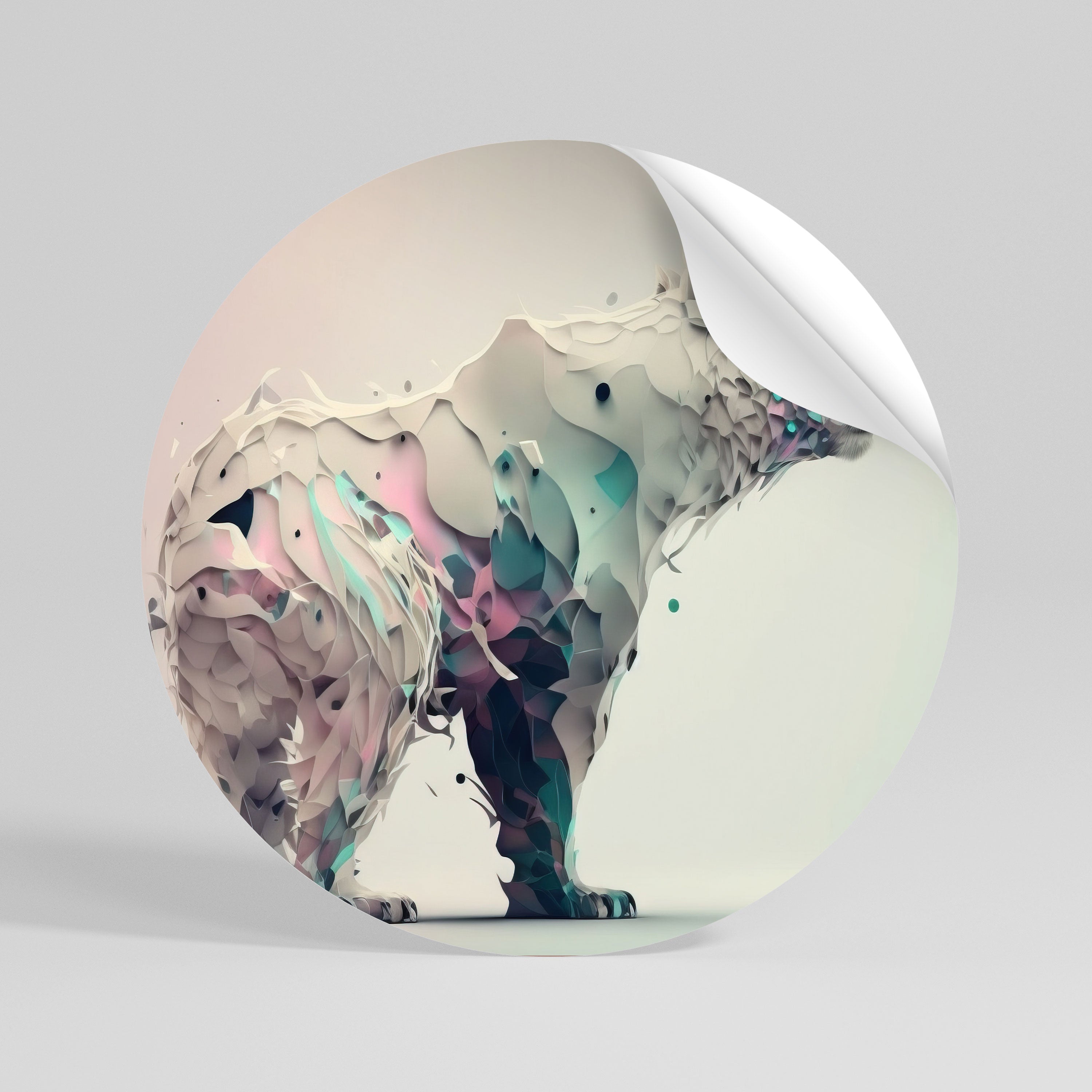 FUTURISTIC BEAR Kulatá samolepka
