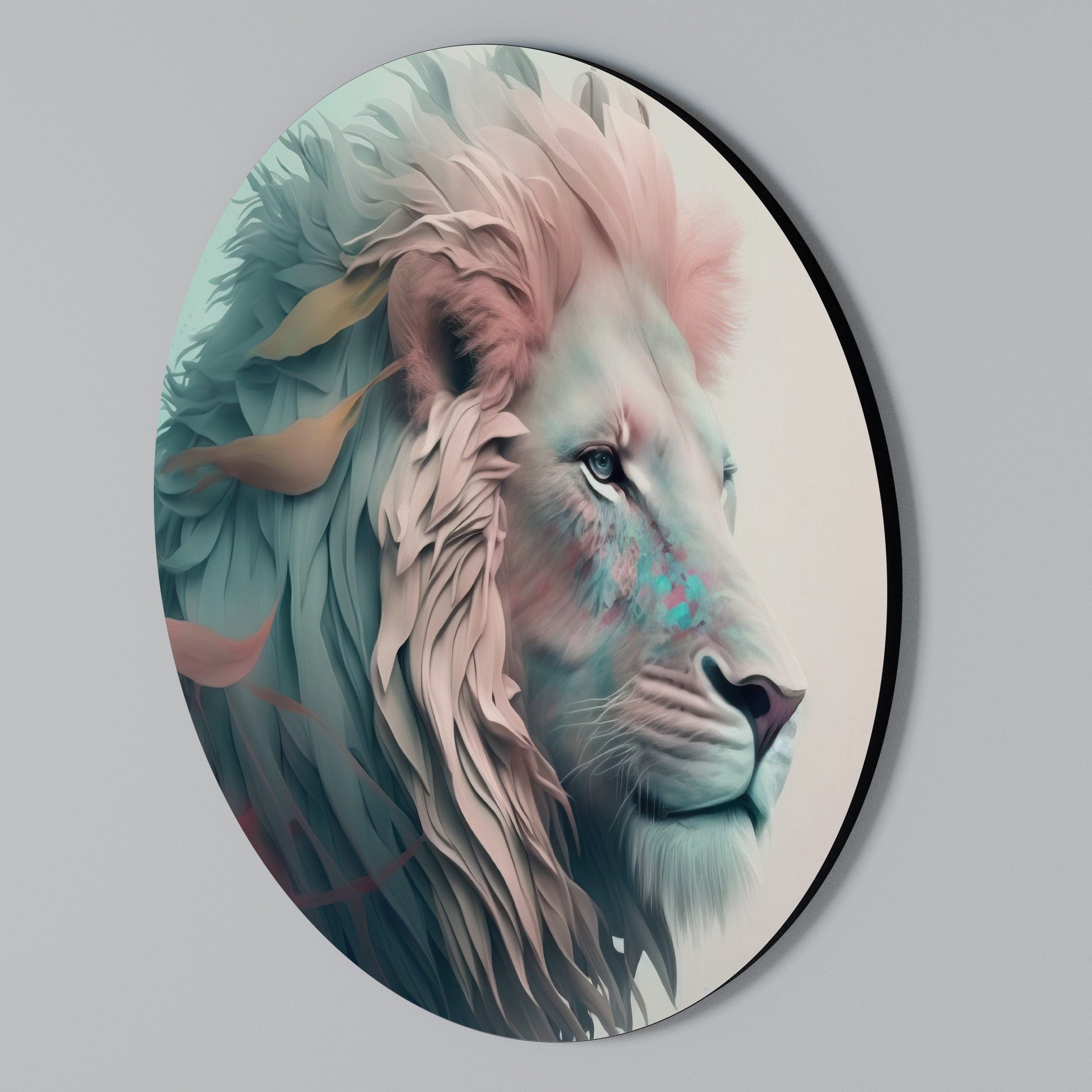 LUMINOUS LION MAJESTY Kulatá nástěnná dekorace
