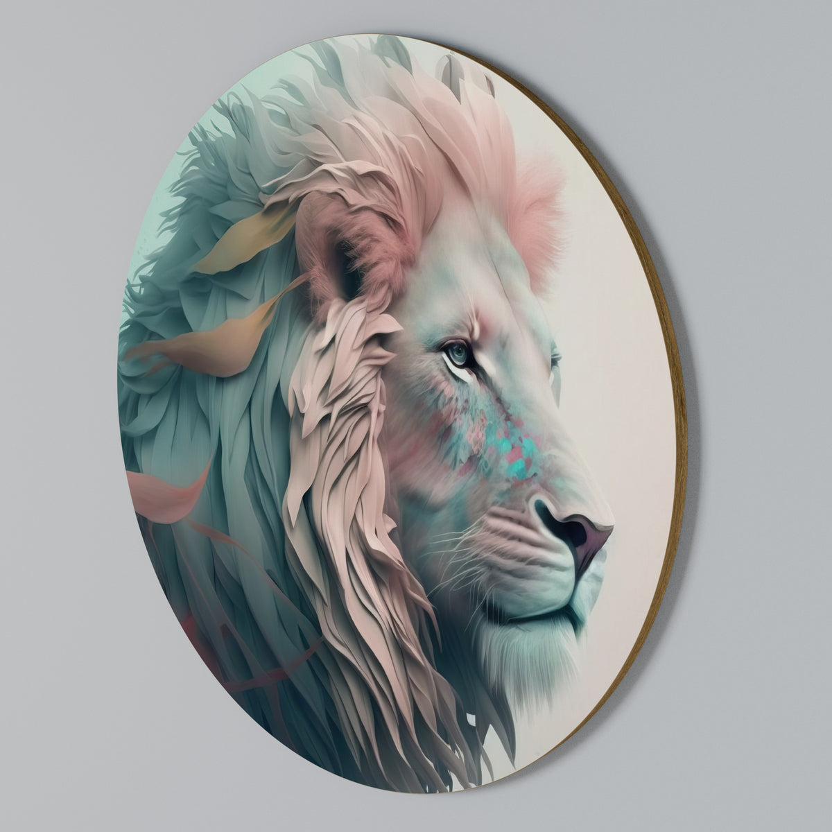 LUMINOUS LION MAJESTY Kulatá nástěnná dekorace