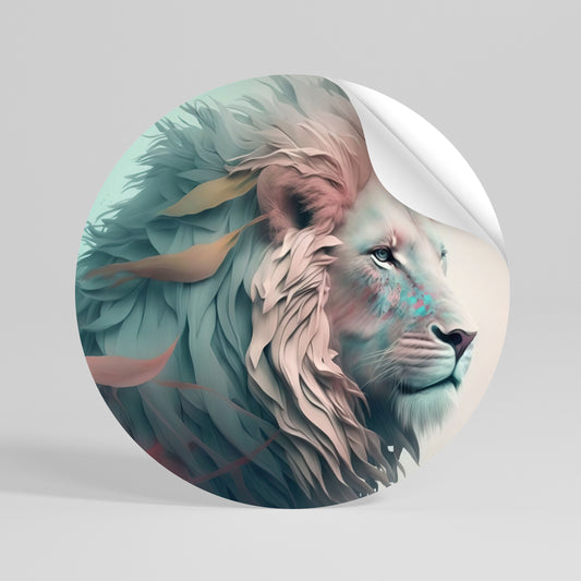 LUMINOUS LION MAJESTY Kulatá samolepka