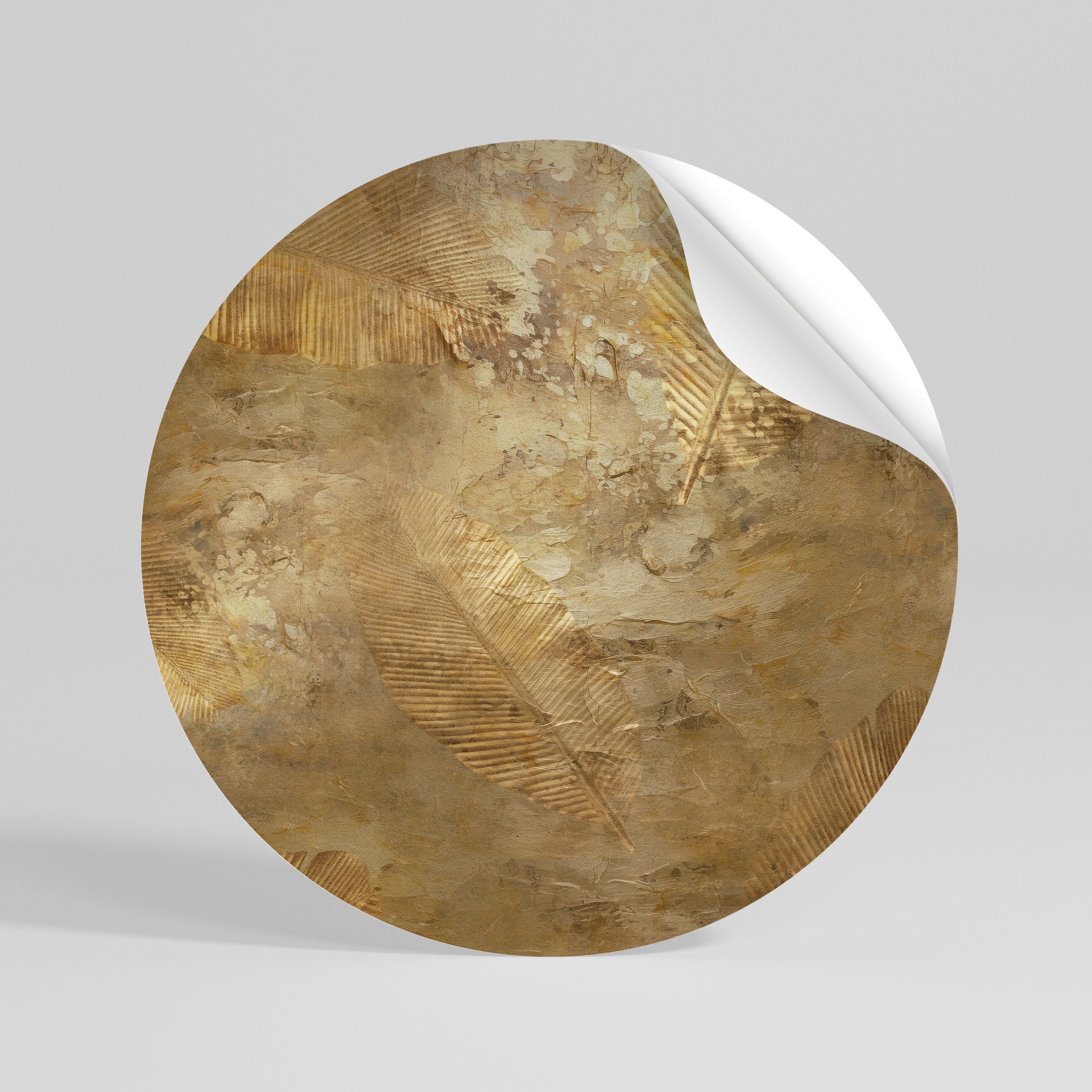 GILDED LEAF CASCADE Kulatá samolepka