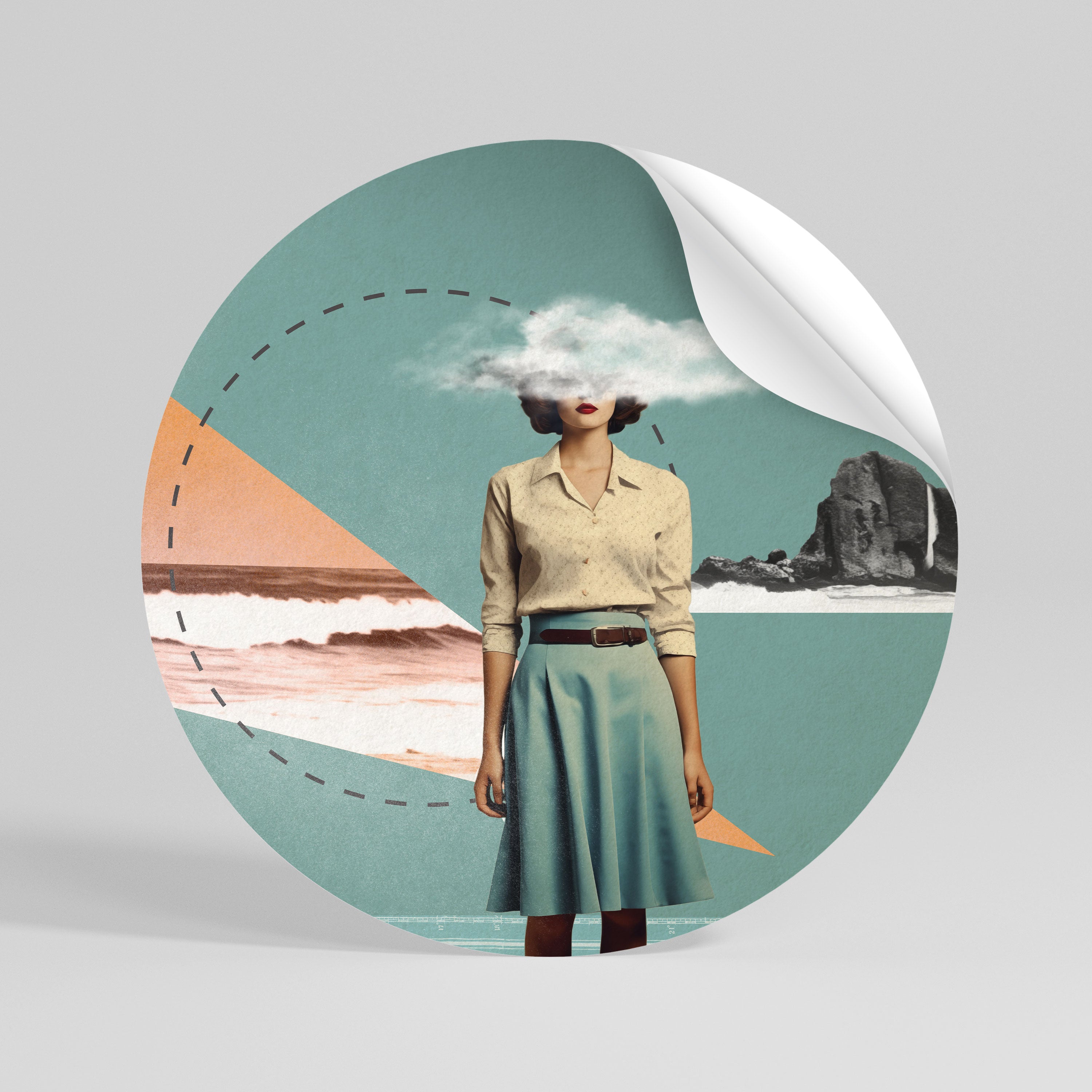 RETRO RESONANCE Kulatá samolepka