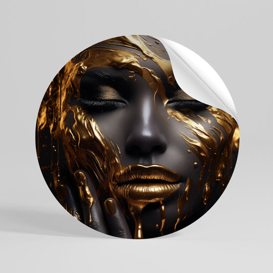GOLDEN GODDESS Kulatá samolepka