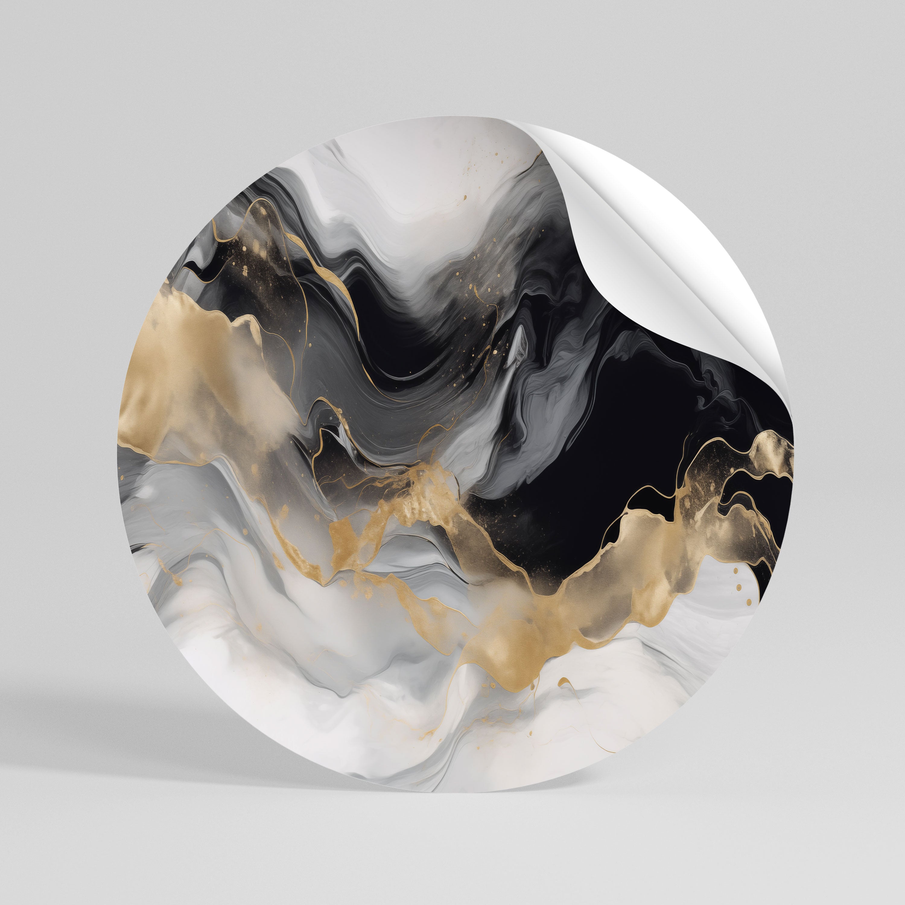 BLACK AND WHITE CONFLUENCE Kulatá samolepka