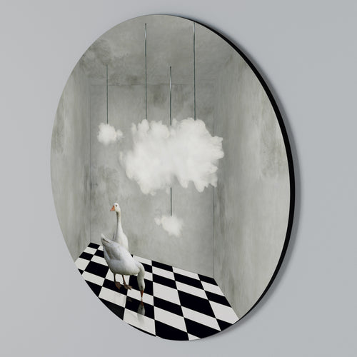 CHESS CLOUD SWAN Kulatá nástěnná dekorace
