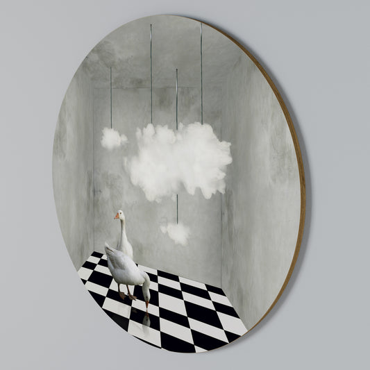 CHESS CLOUD SWAN Kulatá nástěnná dekorace