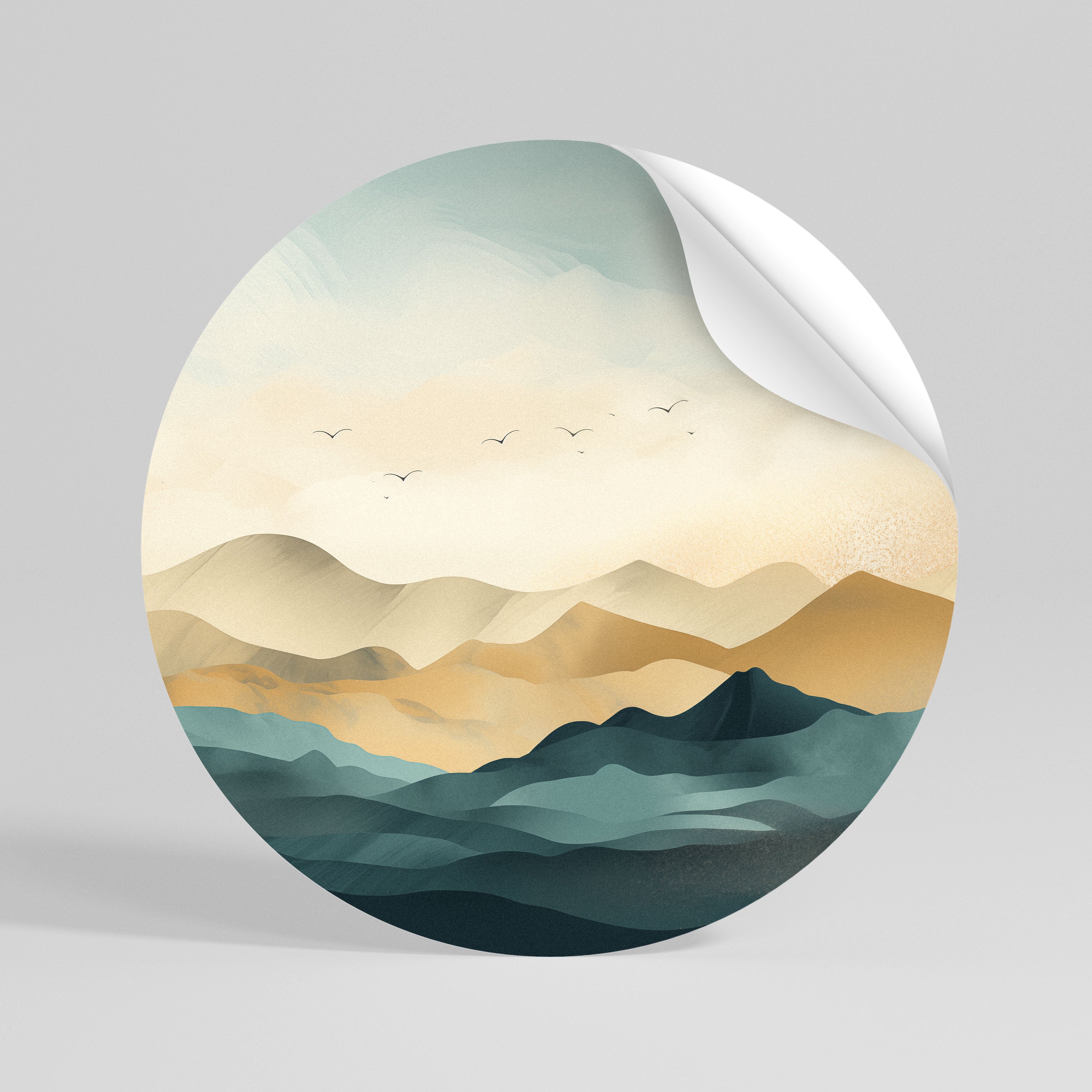 MOUNTAIN MELODY Kulatá samolepka