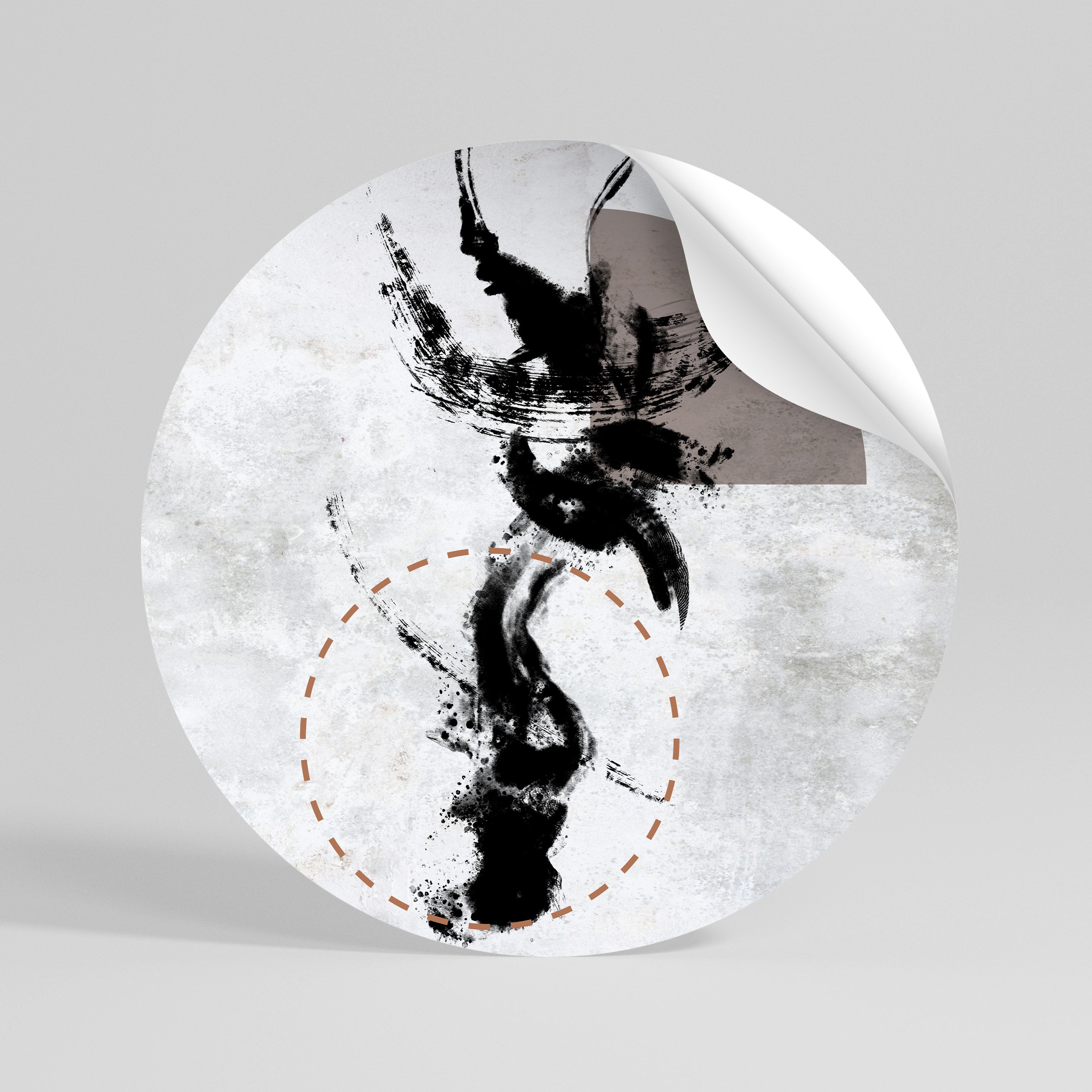 STAINS OF INTROSPECTION Kulatá samolepka