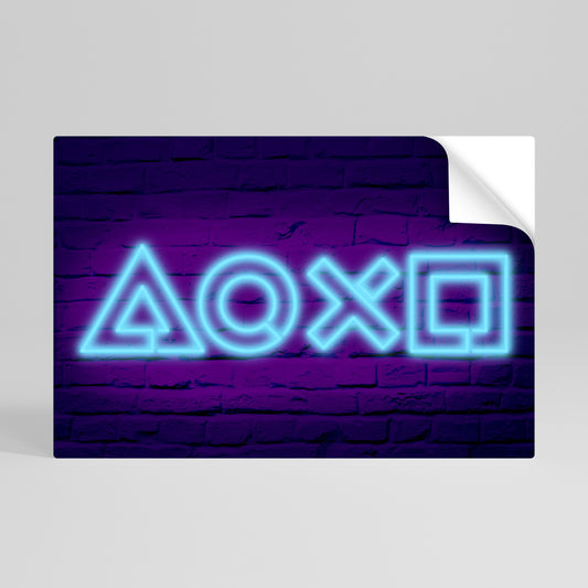 NEON PULSE GAMING Vodorovný samolepicí plakát