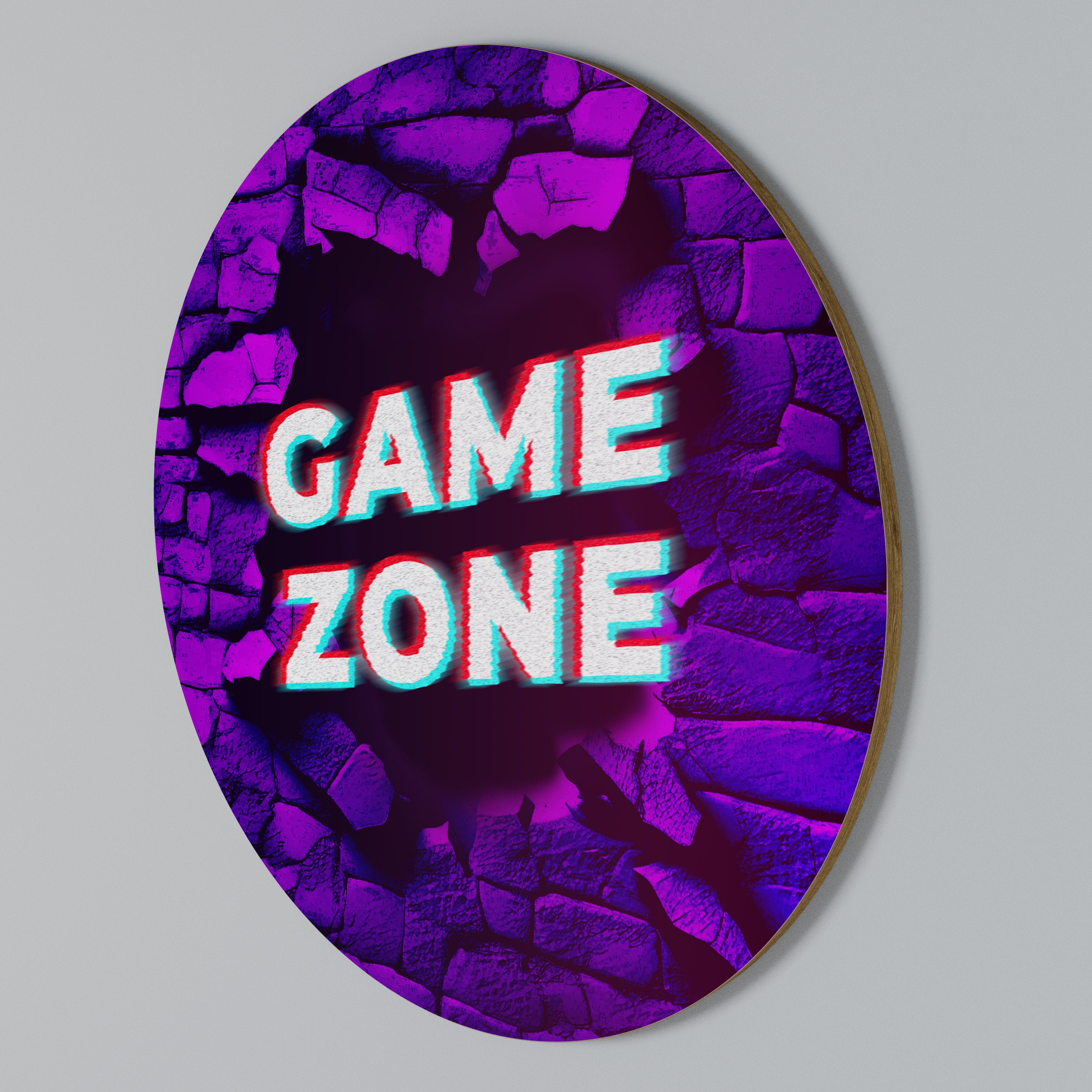LUMINOUS GAME ZONE Kulatá nástěnná dekorace