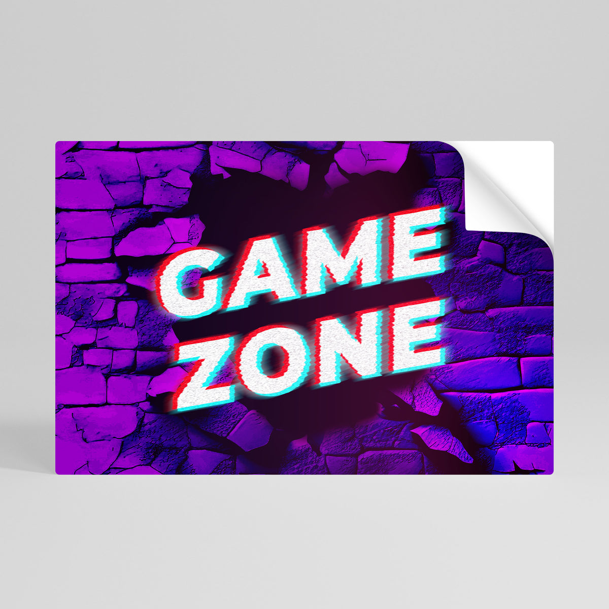 LUMINOUS GAME ZONE Vodorovný samolepicí plakát