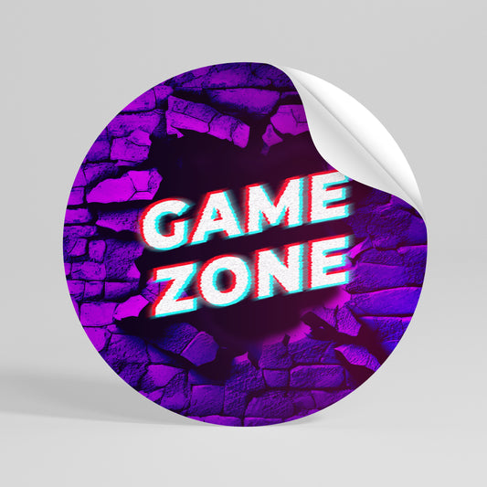 LUMINOUS GAME ZONE Kulatá samolepka