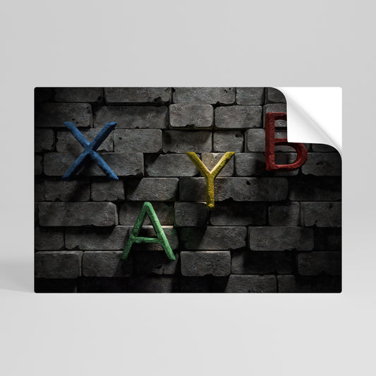 GAMER BRICK LETTERS Vodorovný samolepicí plakát
