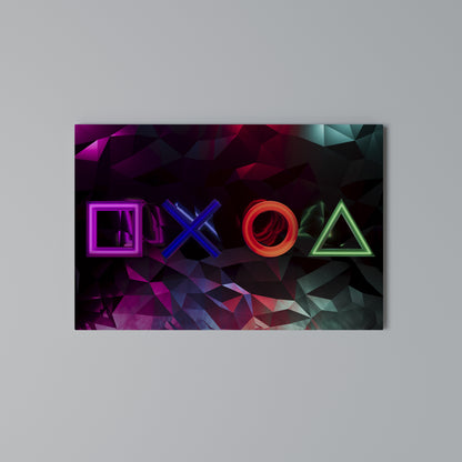 GEOMETRIC GAMER ICONS Horizontal Canvas Print