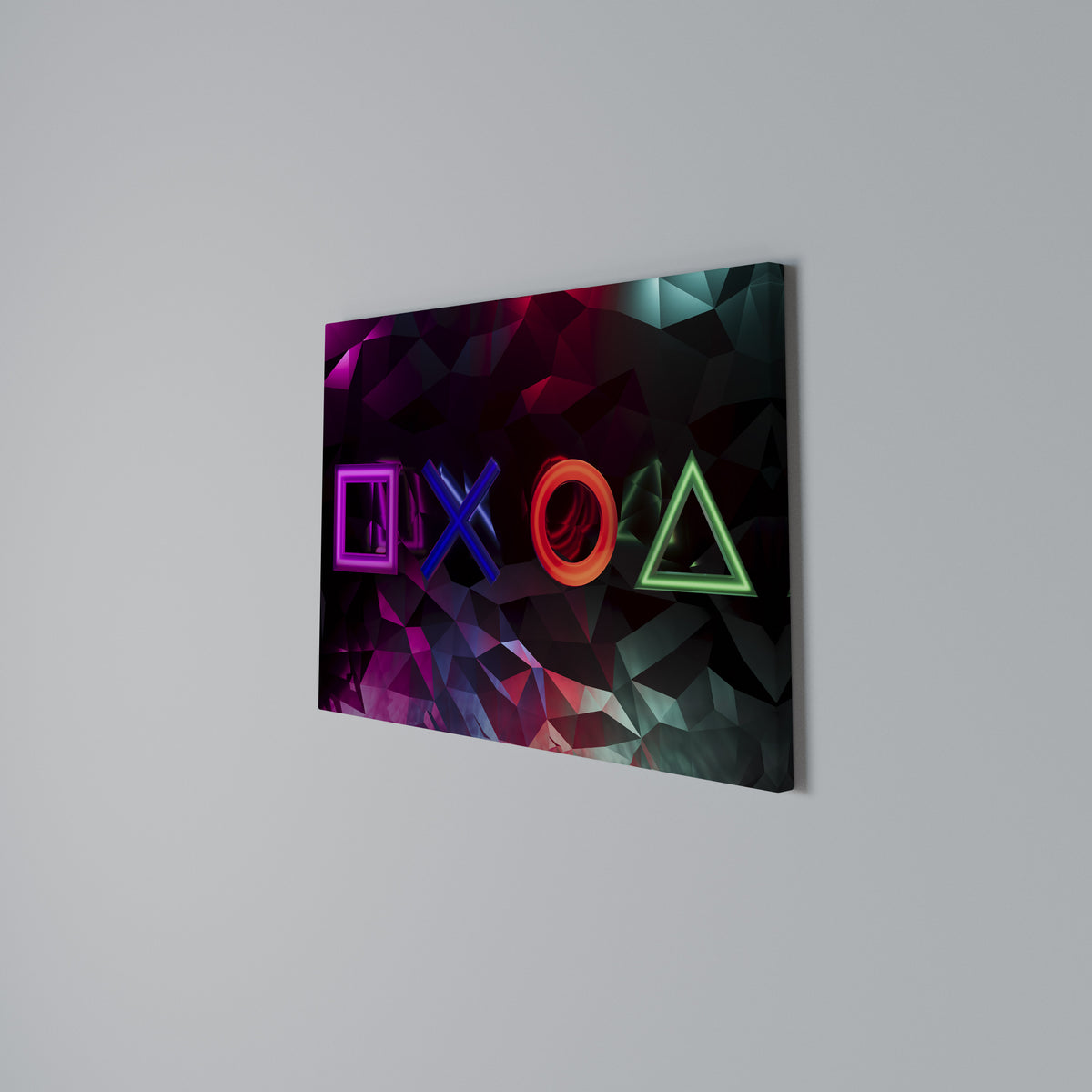 GEOMETRIC GAMER ICONS Horizontal Canvas Print