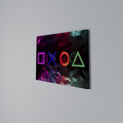 GEOMETRIC GAMER ICONS Horizontal Canvas Print