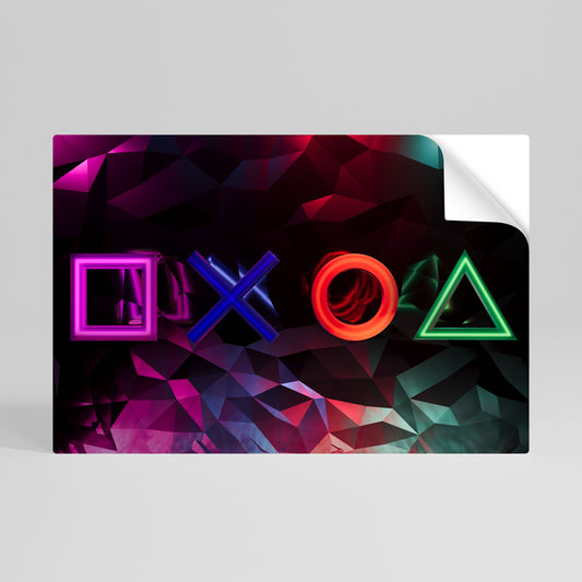 GEOMETRIC GAMER ICONS Vodorovný samolepicí plakát