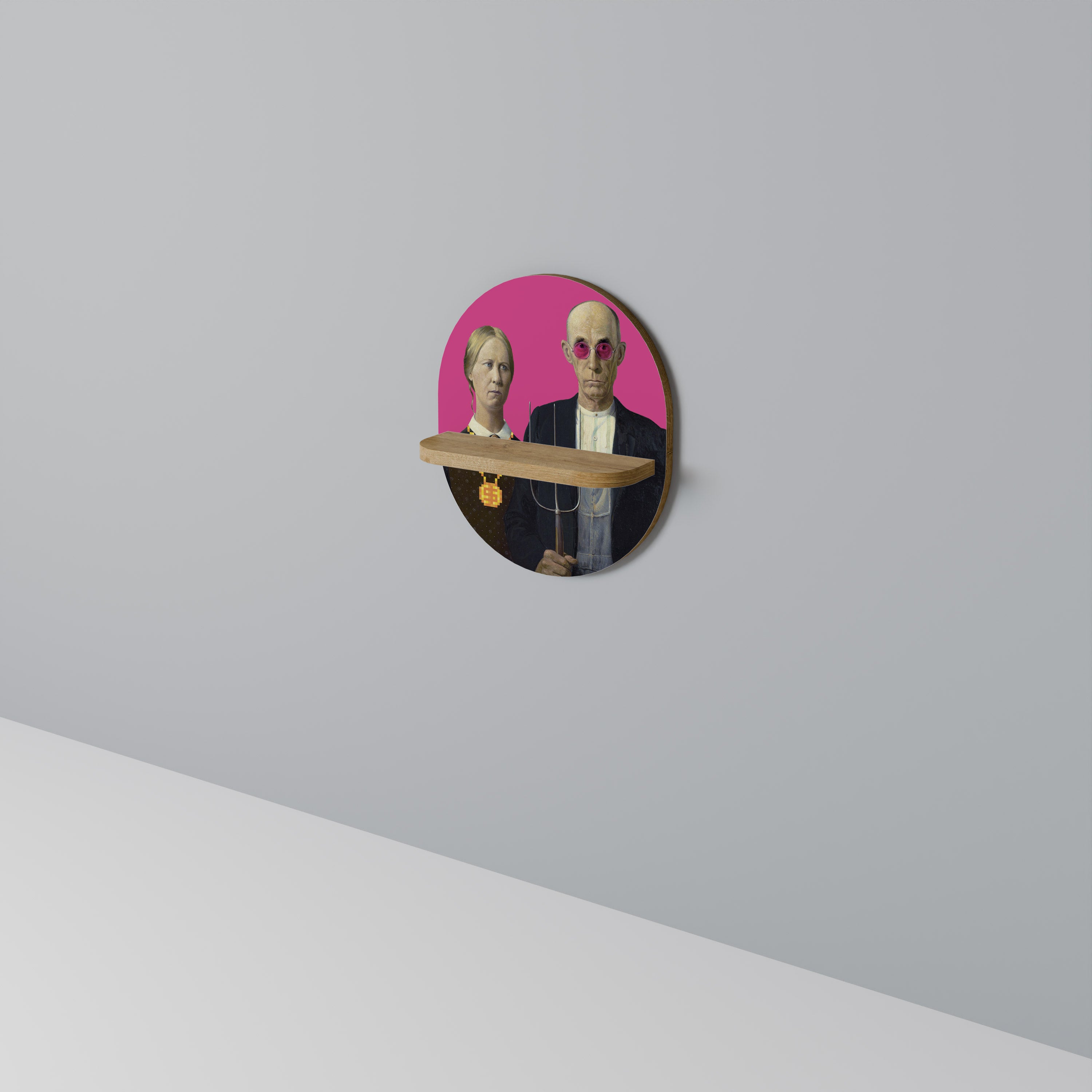 AMERICAN GOTHIC BLING Art Shelf