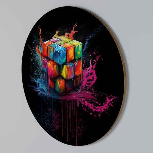 CUBE FUSION Kulatá nástěnná dekorace