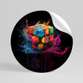 CUBE FUSION Kulatá samolepka