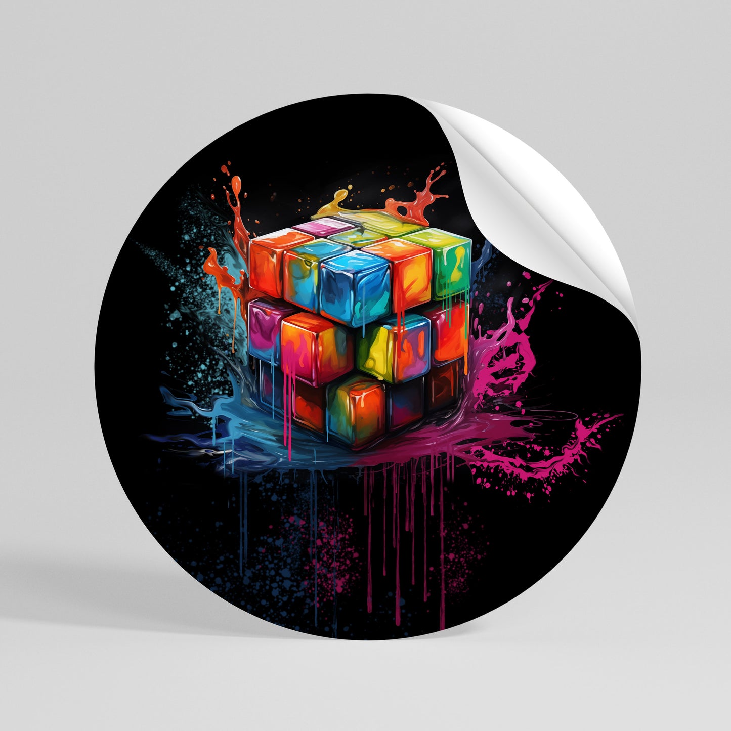 CUBE FUSION Kulatá samolepka