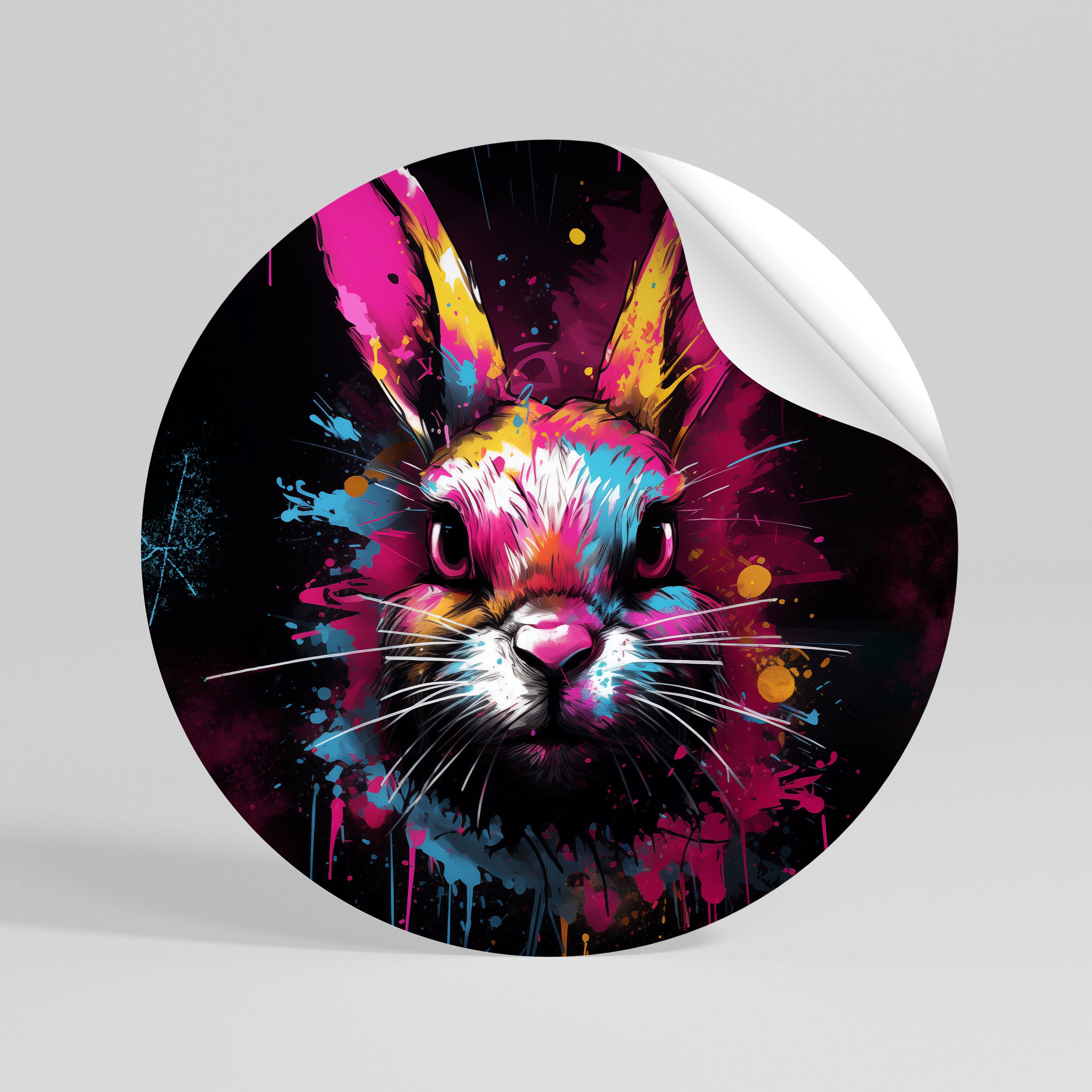 DON'T FOLLOW THE RABBIT Kulatá samolepka