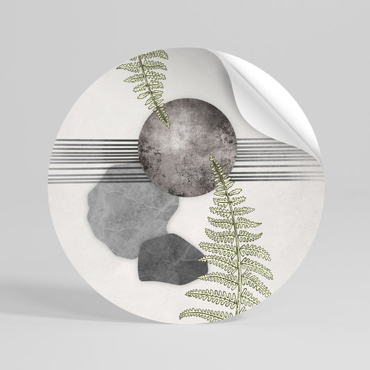 FERN MELANCHOLY Kulatá samolepka