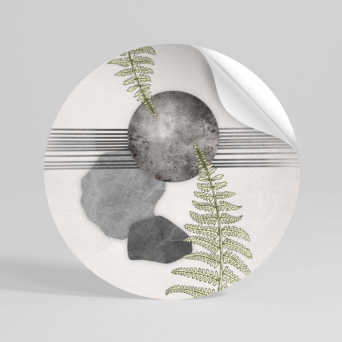 FERN MELANCHOLY Kulatá samolepka