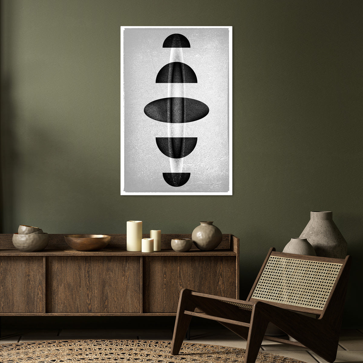OBSIDIAN ODYSSEY Vertical Canvas Print