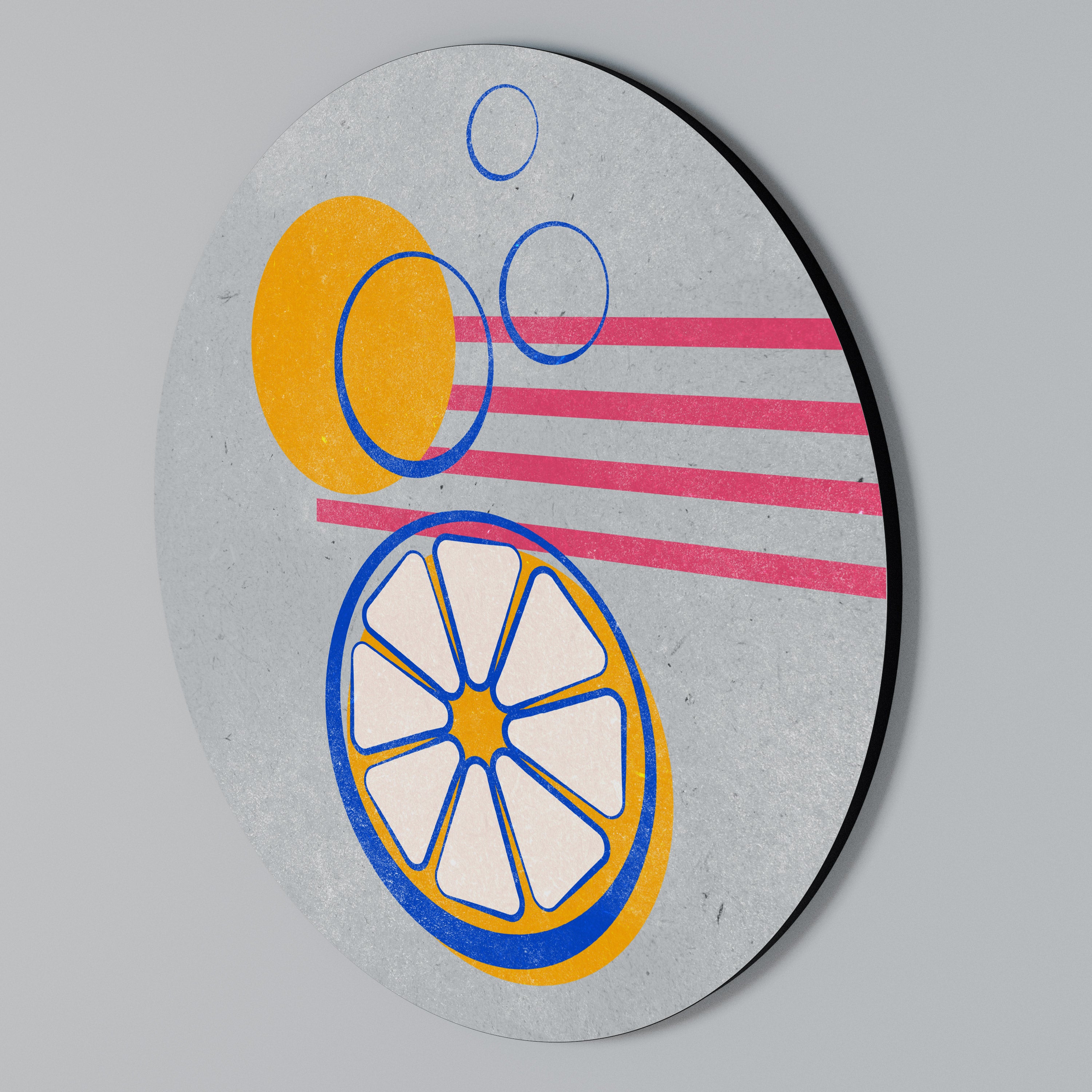 CITRUS SPARK Round Wall Art