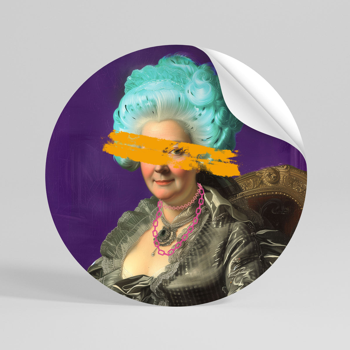 BAROQUE CHIC Kulatá samolepka