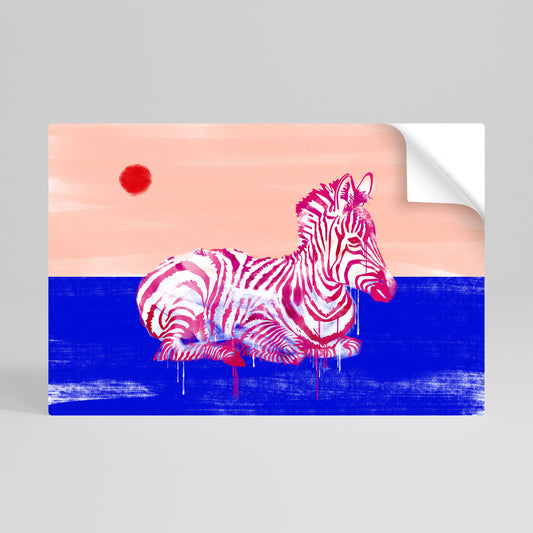 FANCIFUL ZEBRA Vodorovný samolepicí plakát